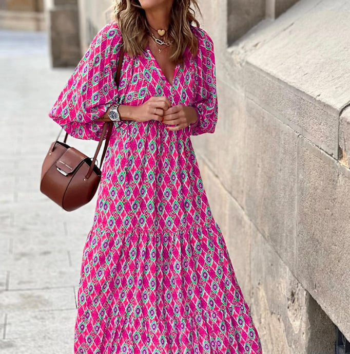 Women's Boho Floral Maxi Dress