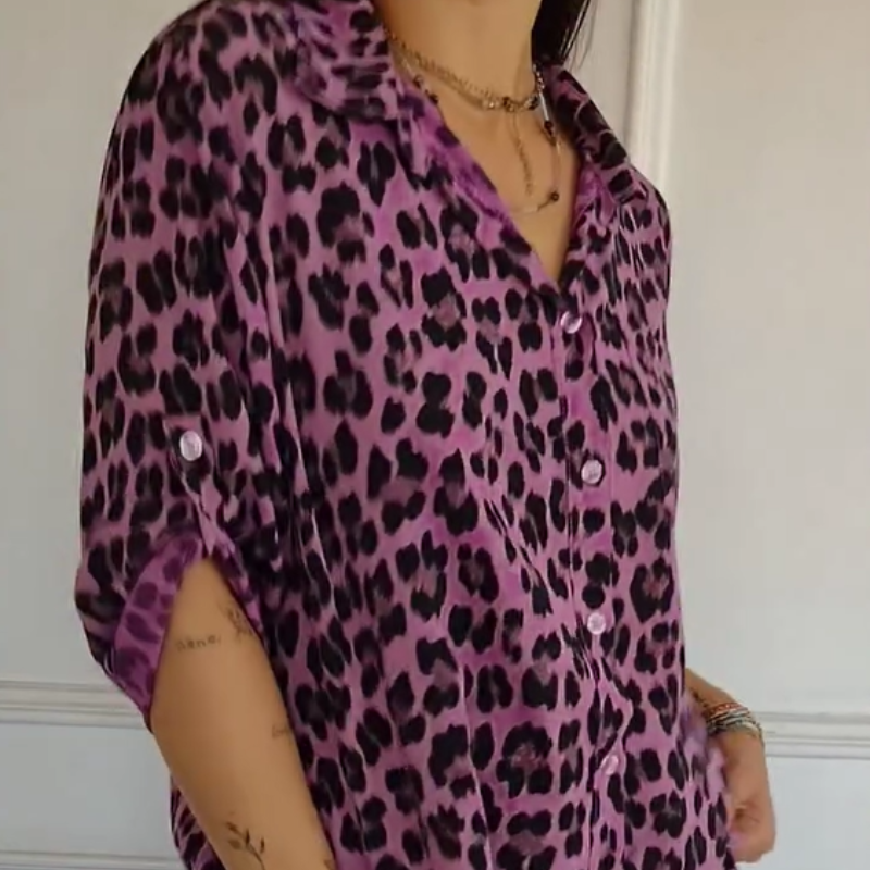 Stylish Leopard Print Blouse