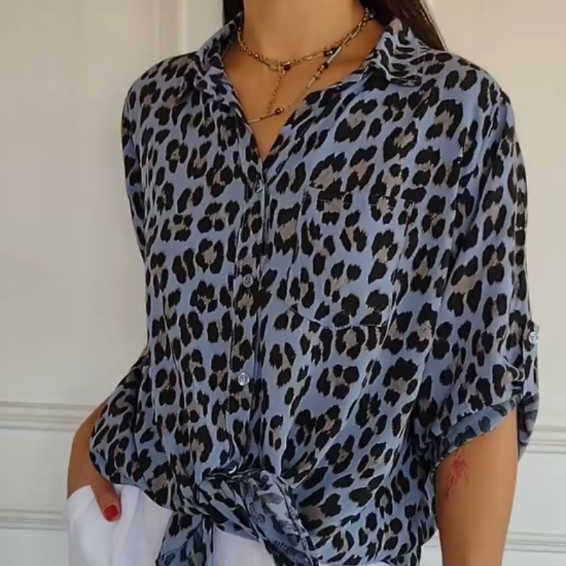 Stylish Leopard Print Blouse