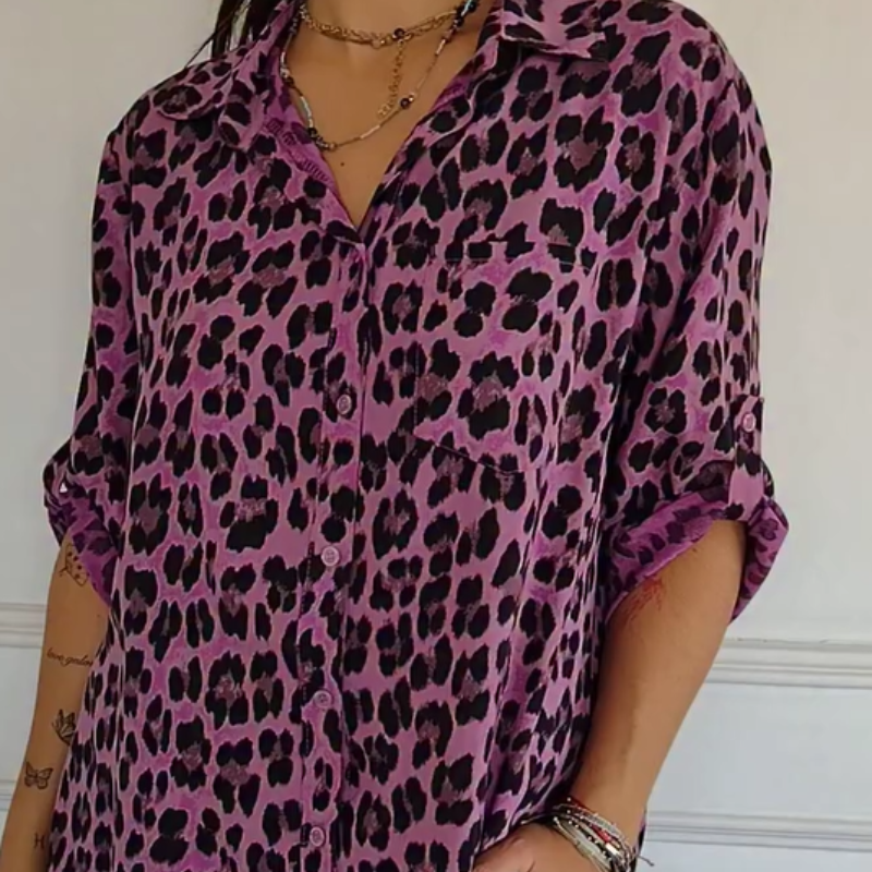 Stylish Leopard Print Blouse