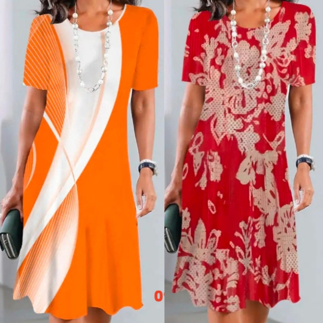 Colour Block Midi Dress - Women's