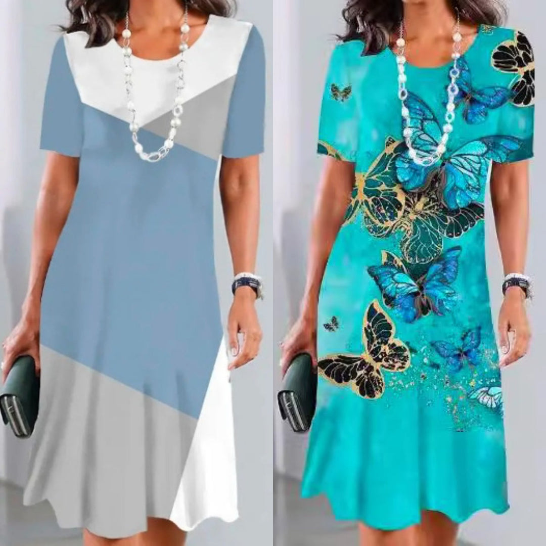 Colour Block Midi Dress - Women's