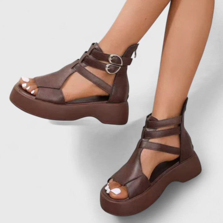 Chic women's orthopedic platform sandals. Comfortable summer footwear offering stylish support and all-day comfort.