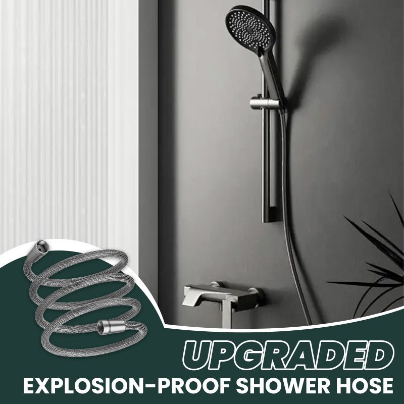 High-pressure braided shower hose with universal fit, ensuring a leakproof, durable, and enhanced bathroom showering.