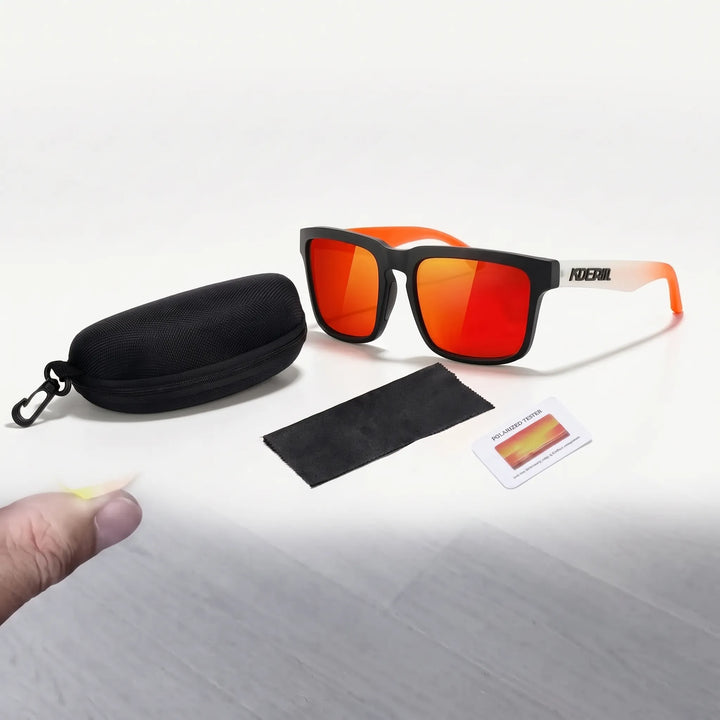 Essential fashion accessory: unisex square frame polarized sunglasses for UV protection.