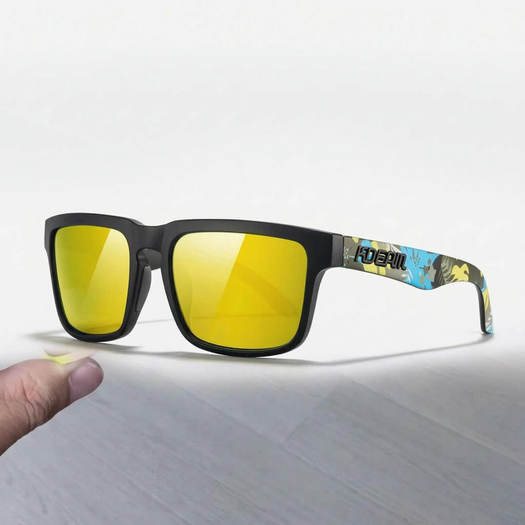 Unisex square polarized sunglasses designed for optimal clear vision in bright light.
