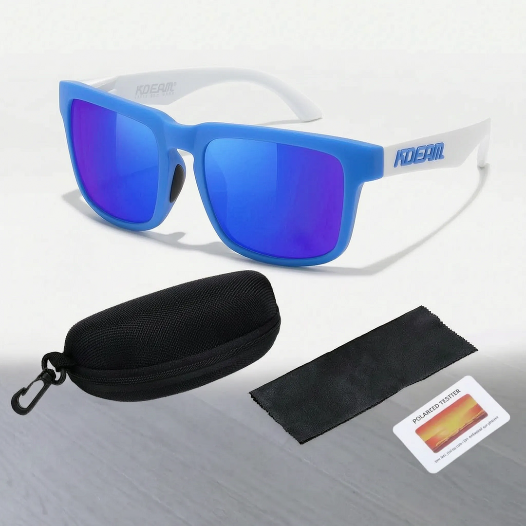 Comfortable unisex square frame polarized sunglasses with effective UV protection.