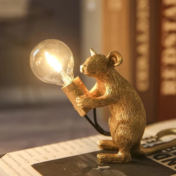 SqueakLight mouse LED lamp: A charming resin table light, offering whimsical decor and unique ambient lighting.