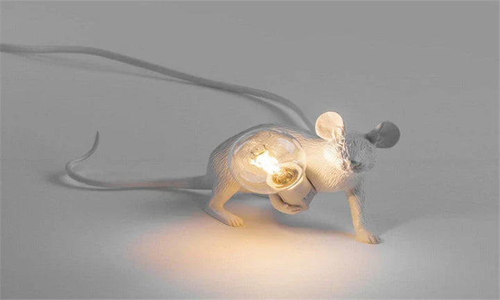 Decorative SqueakLight LED lamp featuring a resin mouse, ideal for adding a charming and whimsical accent to your home.