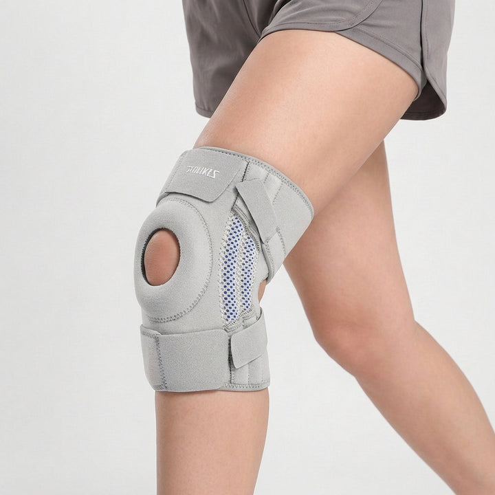 Open patella knee brace offers joint pain relief & superior stability. Unisex adjustable support for athletes & daily use.