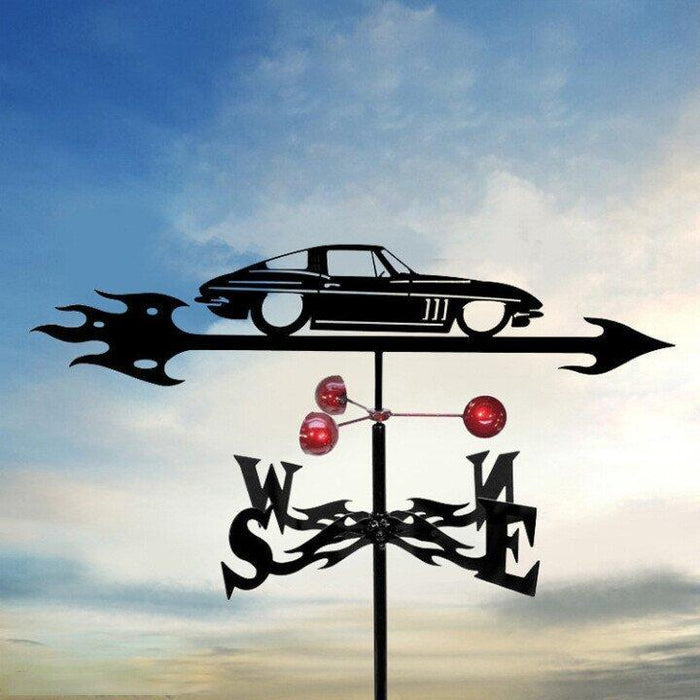 Stainless steel decorative garden weather vane, a stylish outdoor wind direction indicator and yard art.
