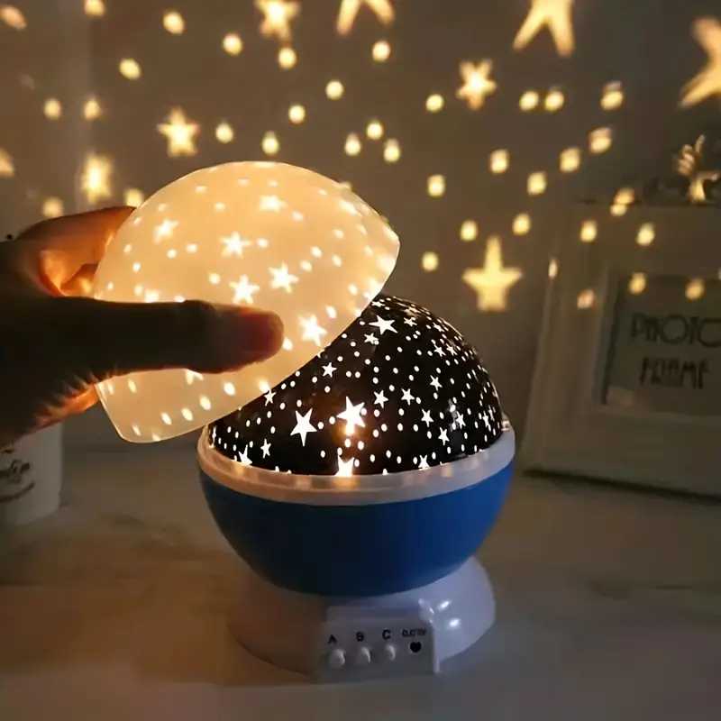 Bedroom star projector night light with soothing music.