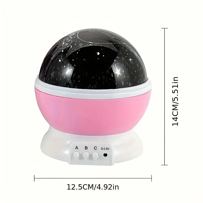 Kids' room star projector night light, plays music for sleep & ambient bedroom decor.