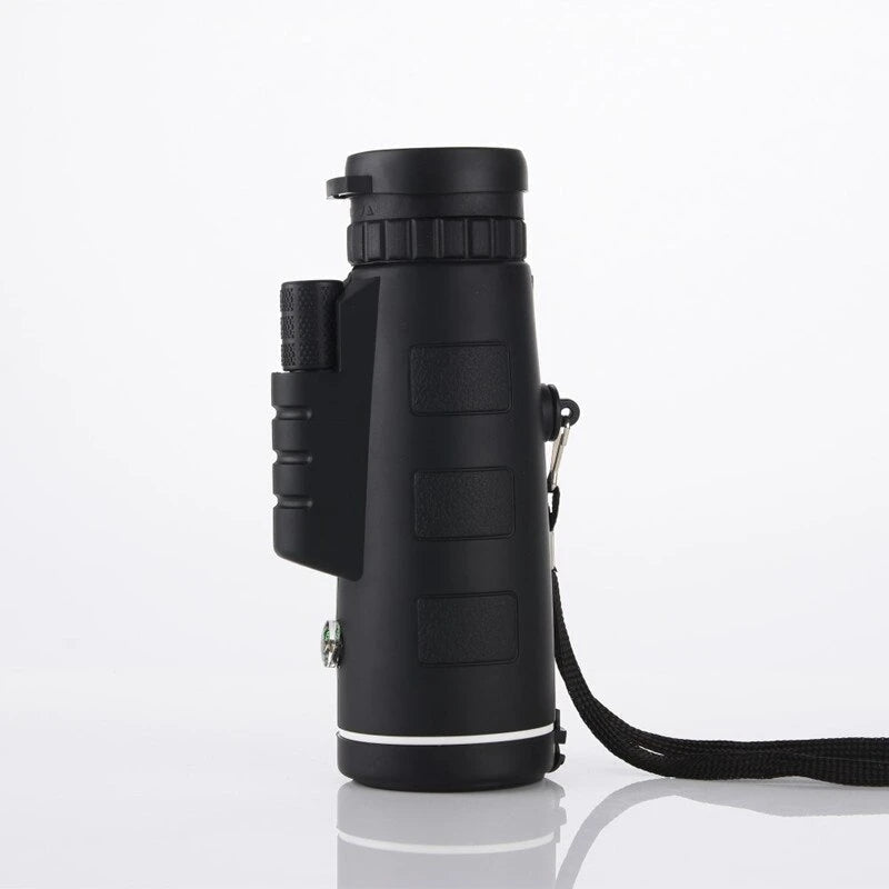 Waterproof monocular telescope ideal for wildlife observation, hiking, and outdoor adventures with tripod.