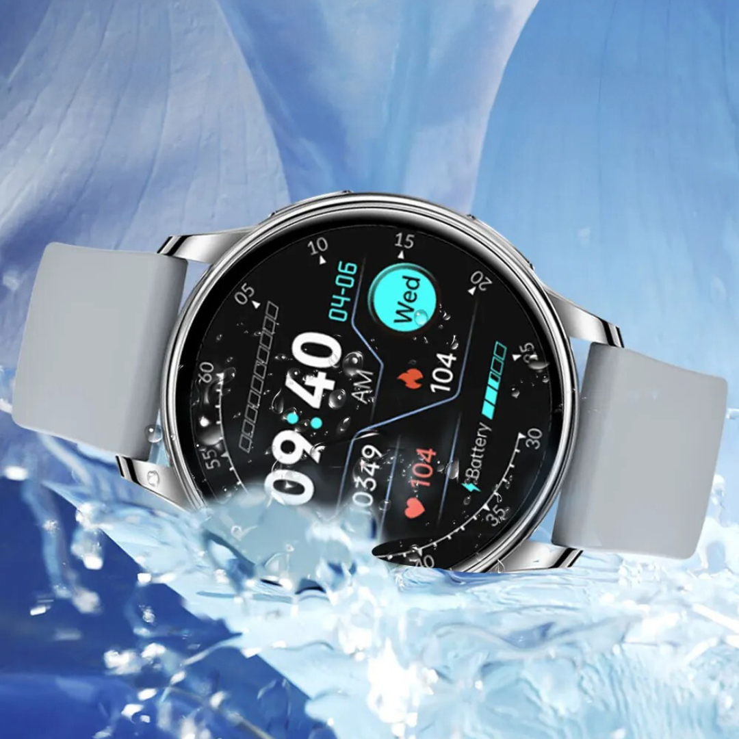 Modern women's accessory smartwatch, featuring health, fitness & seamless Bluetooth call capabilities.