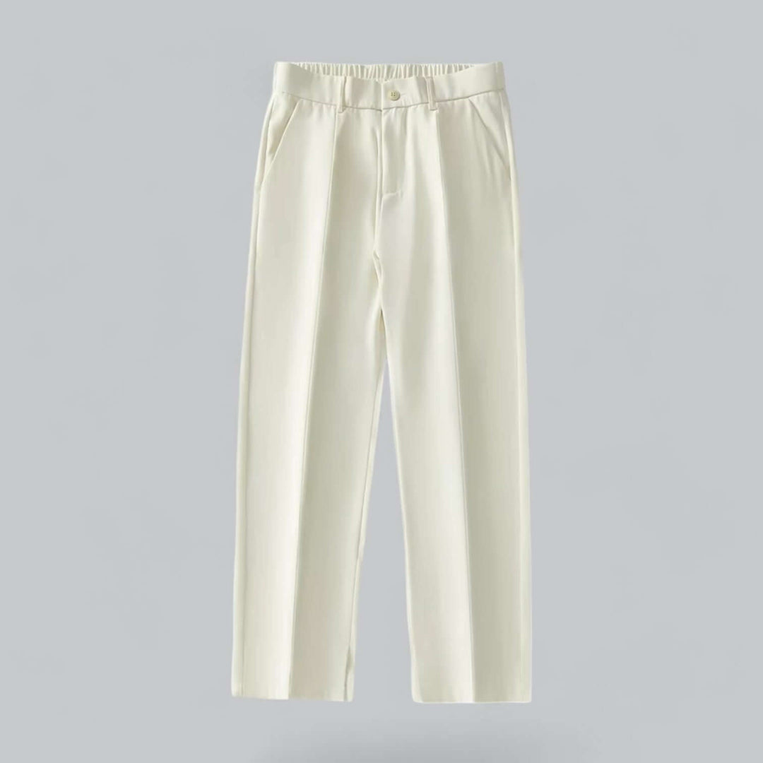 Tailored men's straight leg dress pants, designed for a timeless, sharp style in any formal setting.