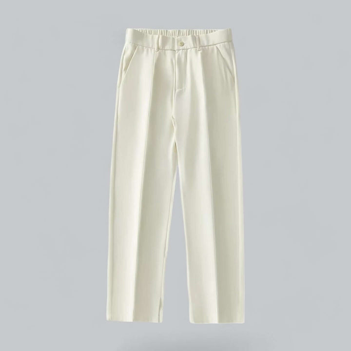 Tailored men's straight leg dress pants, designed for a timeless, sharp style in any formal setting.