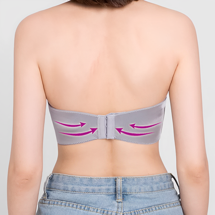 Seamless strapless push-up bra for women; ultimate comfort and invisible support for any occasion.