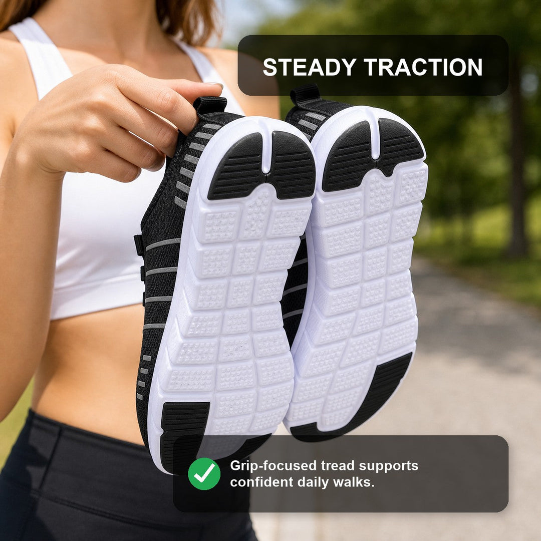 Colorful women's walking sneakers, vibrant design for outdoor adventures & daily comfort.