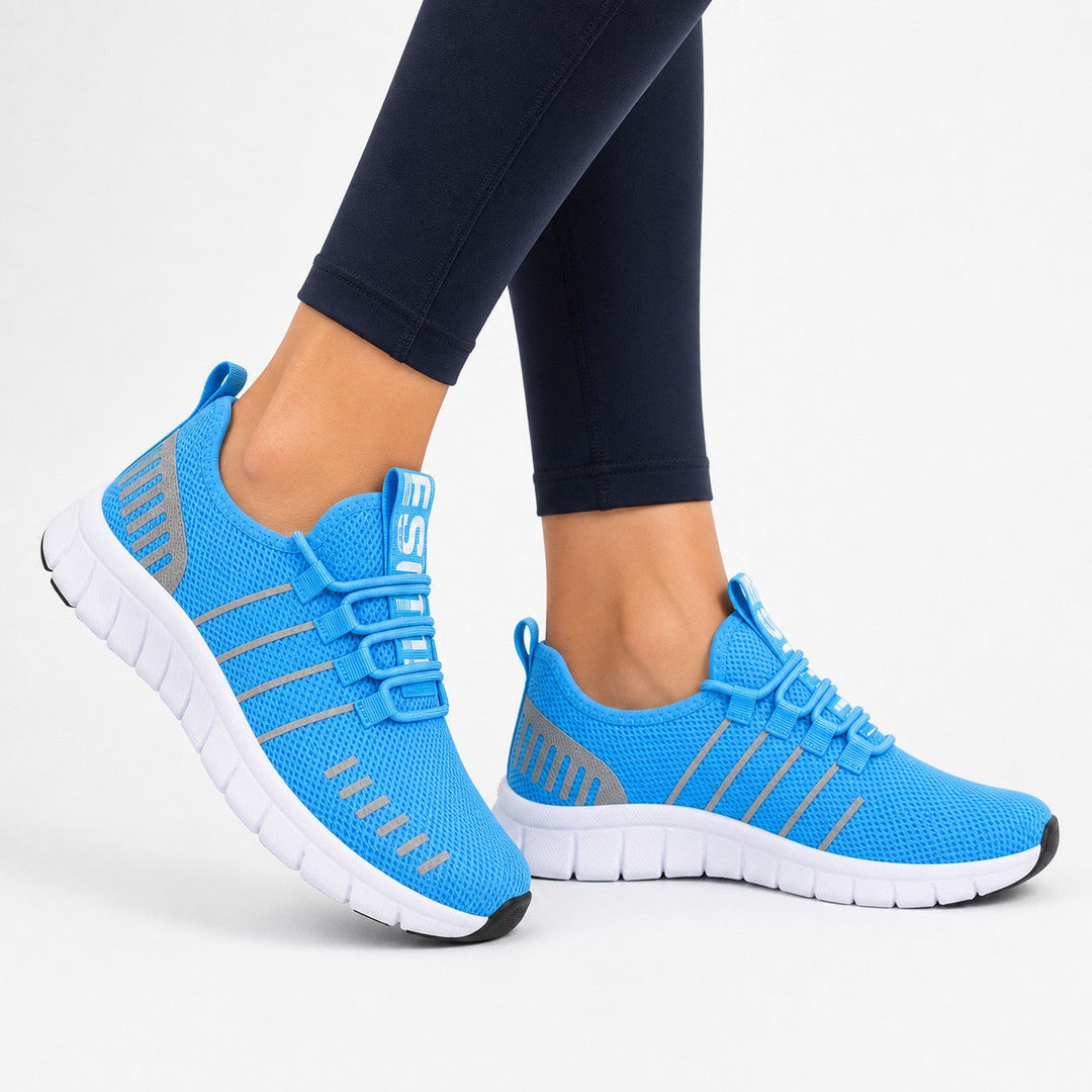 Stylish women's vibrant walking shoes, comfortable & lightweight for daily outdoor adventures.