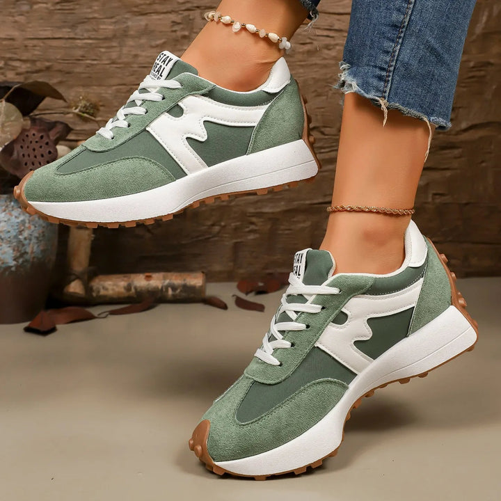 Everyday women's striped platform fashion sneakers, a stylish and comfortable choice for any casual ensemble.