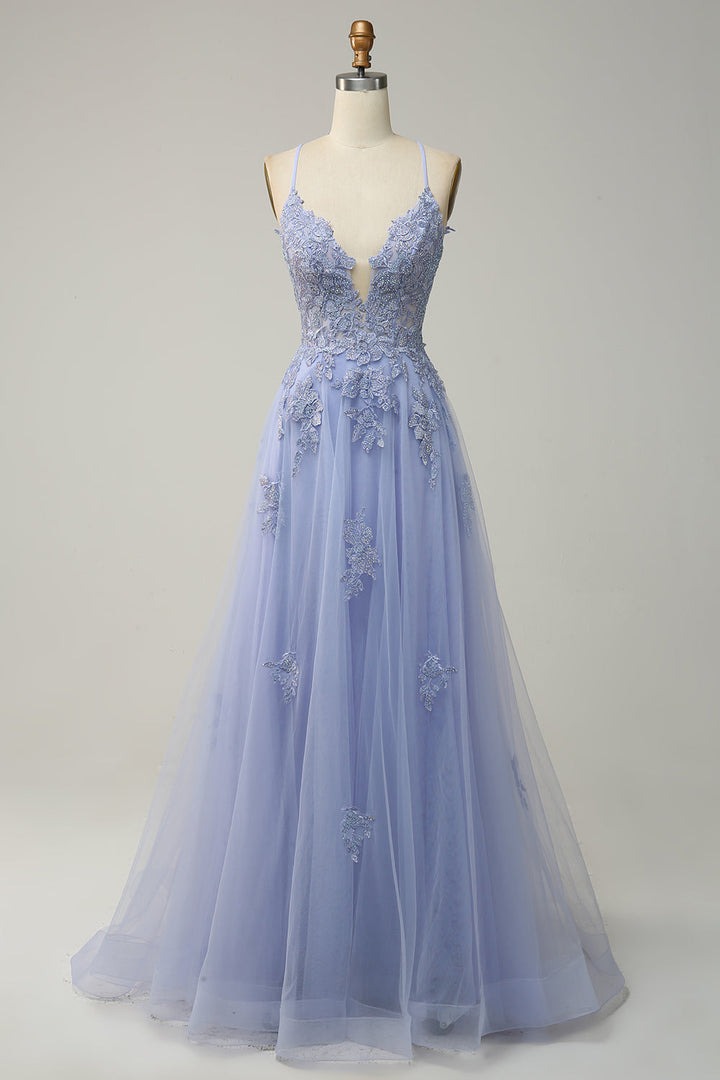 Stunning A-line prom dress, women's formal wear, delicate appliqués, and a refined design.