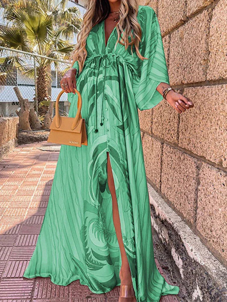 Casual & comfortable short print beach dress for women, perfect for warm weather, resort wear, and summer style.