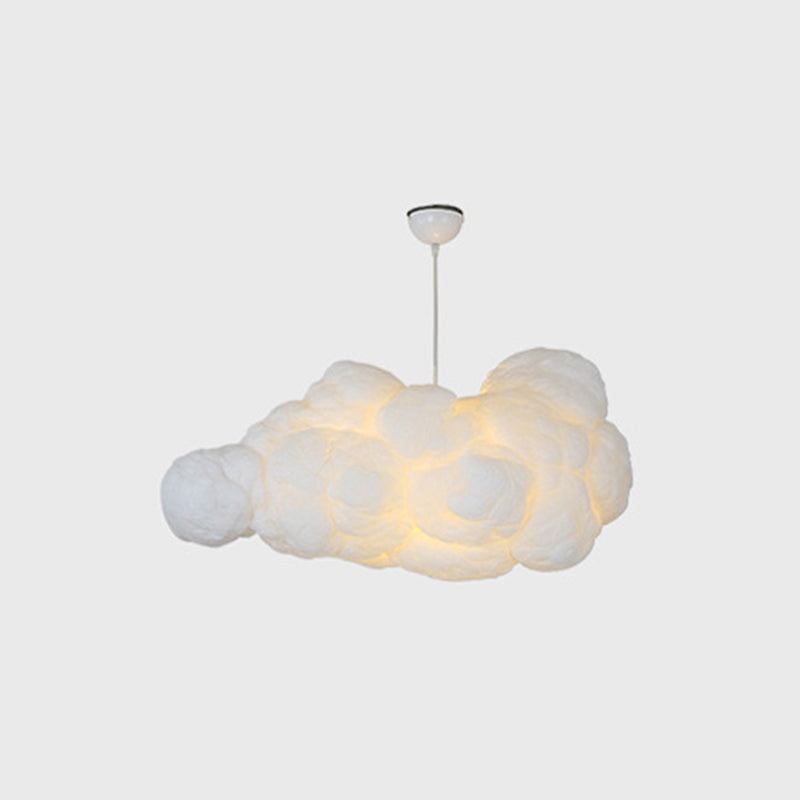 Elegant modern white double shade ceiling lamp, sophisticated home lighting solution.
