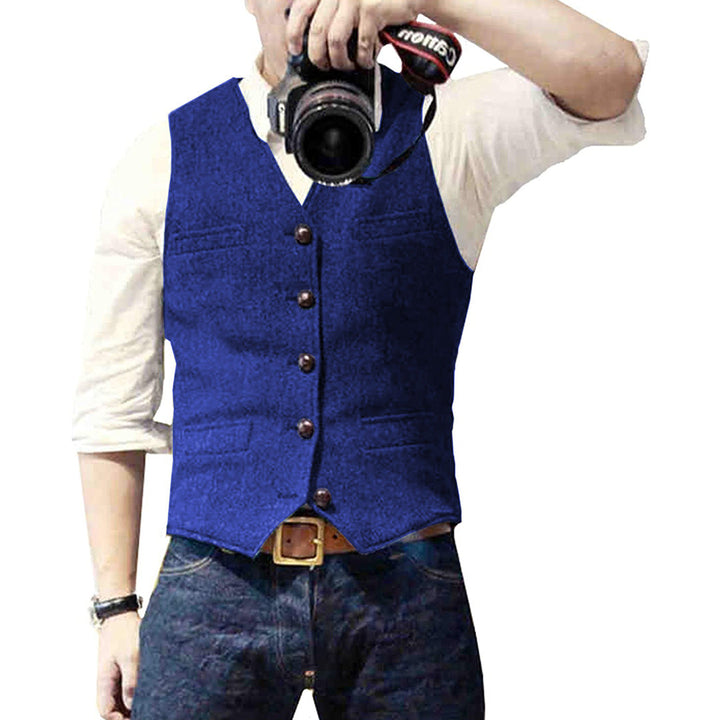 Men's classic denim vest. A versatile sleeveless jean jacket, great for casual wear & stylish outerwear layering.