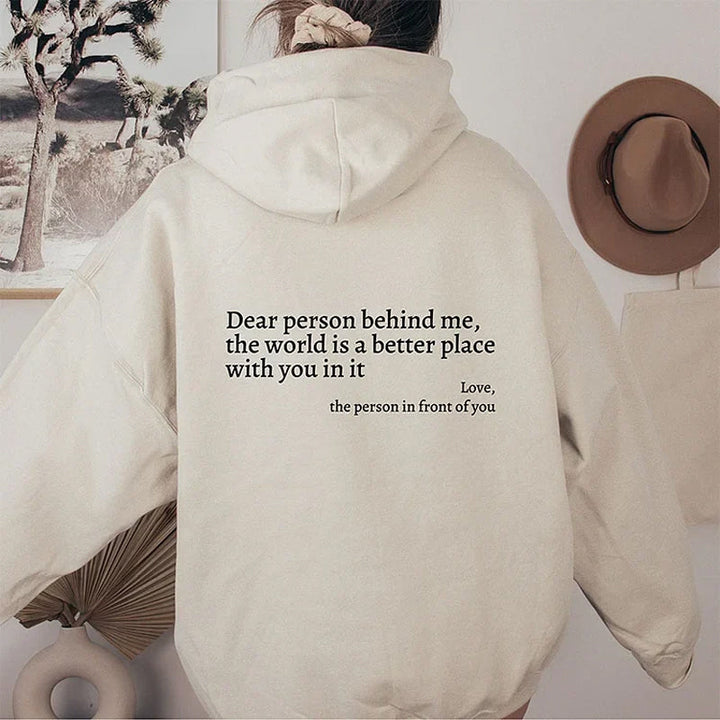 Comfortable women's Aurora hoodie with a heartwarming positive message. Ideal casual wear, gift for her.