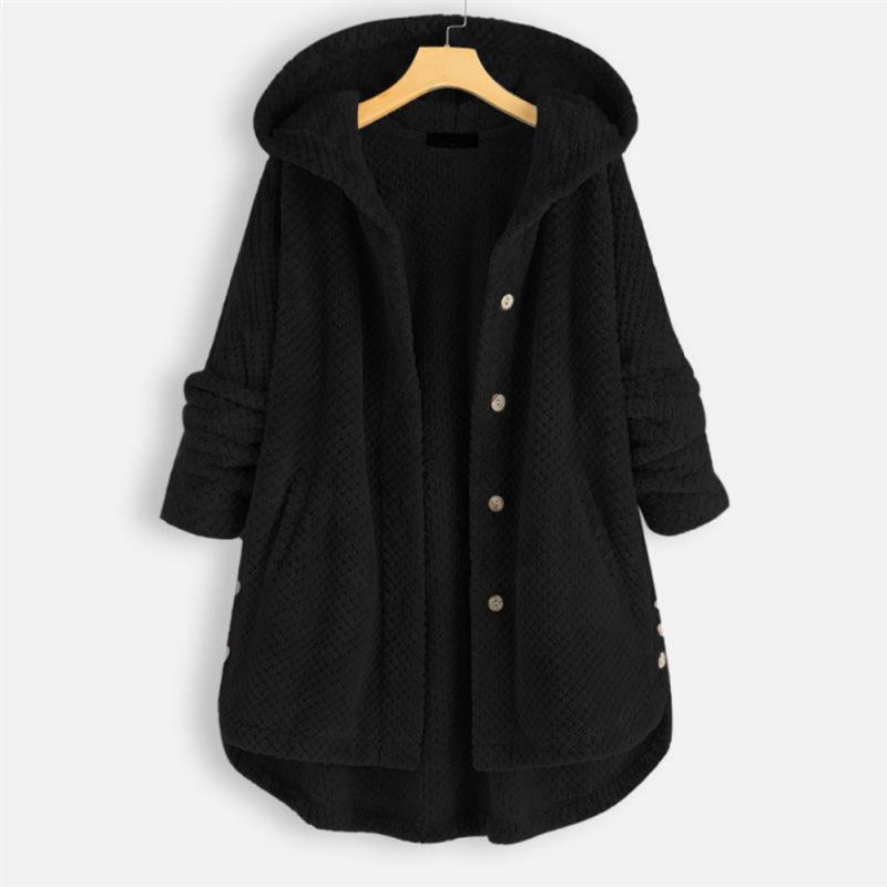 Everyday comfortable women's FleeceLux hooded jacket, an essential piece of stylish outerwear apparel.