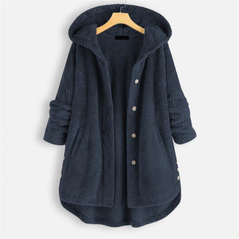 Comfortable women's FleeceLux hooded fleece jacket, soft material, ideal for casual everyday wear.