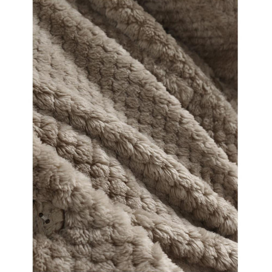 Casual women's hooded fleece jacket, FleeceLux, perfect for outdoor activities or relaxed everyday style.