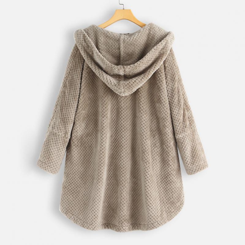 Soft FleeceLux women's hooded jacket, cozy fleece material, perfect outerwear for crisp fall weather.