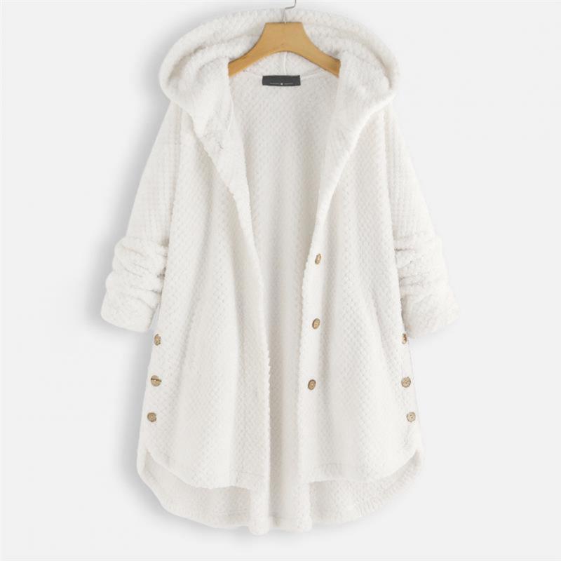 Women's stylish hooded FleeceLux jacket, cozy comfort, perfect all-season outerwear apparel.
