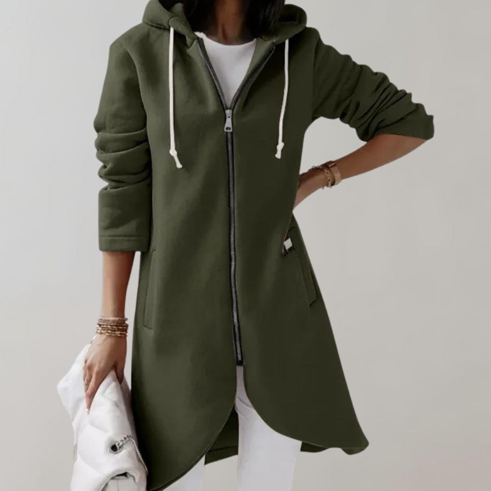 Versatile Elara long sleeve women's cardigan. Comfortable knit, ideal stylish outerwear for any elegant or casual occasion.