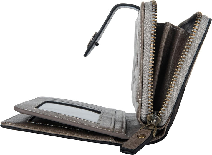 Practical women's wristlet wallet, PU leather, large capacity, RFID protection, organized interior.