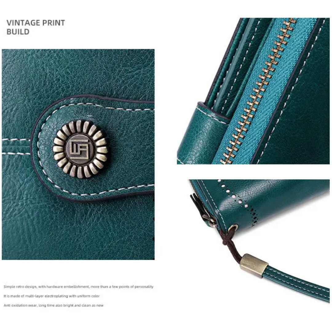 Essential women's wristlet wallet, large capacity, PU leather, RFID blocking, secure & organized.