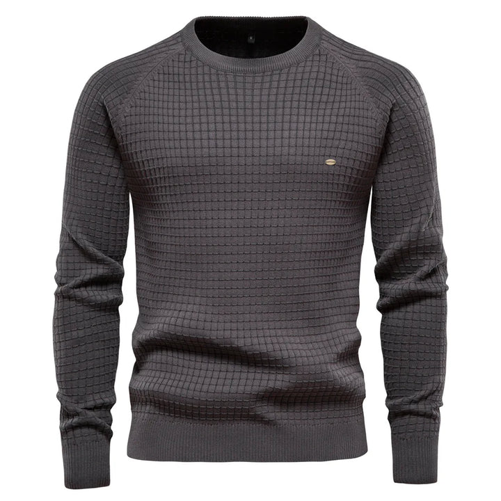 Modern men's Felix jumper. Stylish long sleeve pullover, perfect for versatile casual & smart winter outfits.