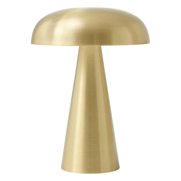 Rechargeable wireless LED table lamp, ShroomLite model, enhancing modern home decor and style.