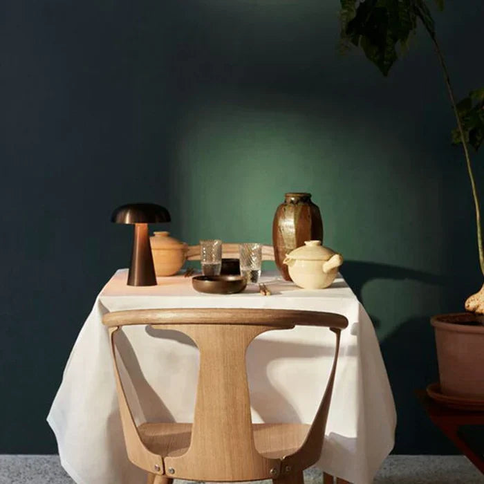 ShroomLite portable table lamp, a stylish LED light for modern home decor ambiance.