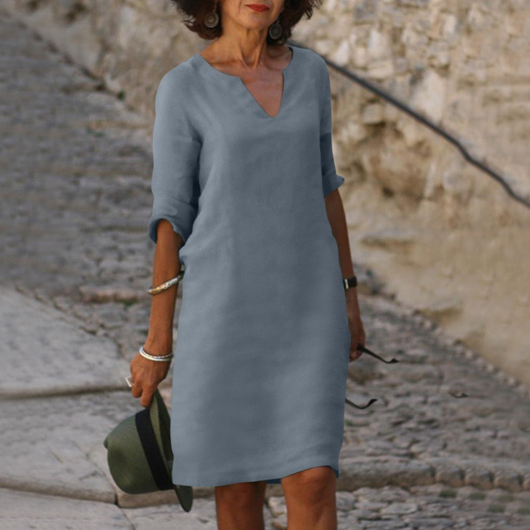 Stylish women's elegant summer party dress, Sofia, designed for memorable occasions.