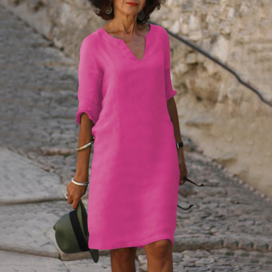 Must-have elegant women's summer dress, Sofia, combining comfort, style, and versatility.