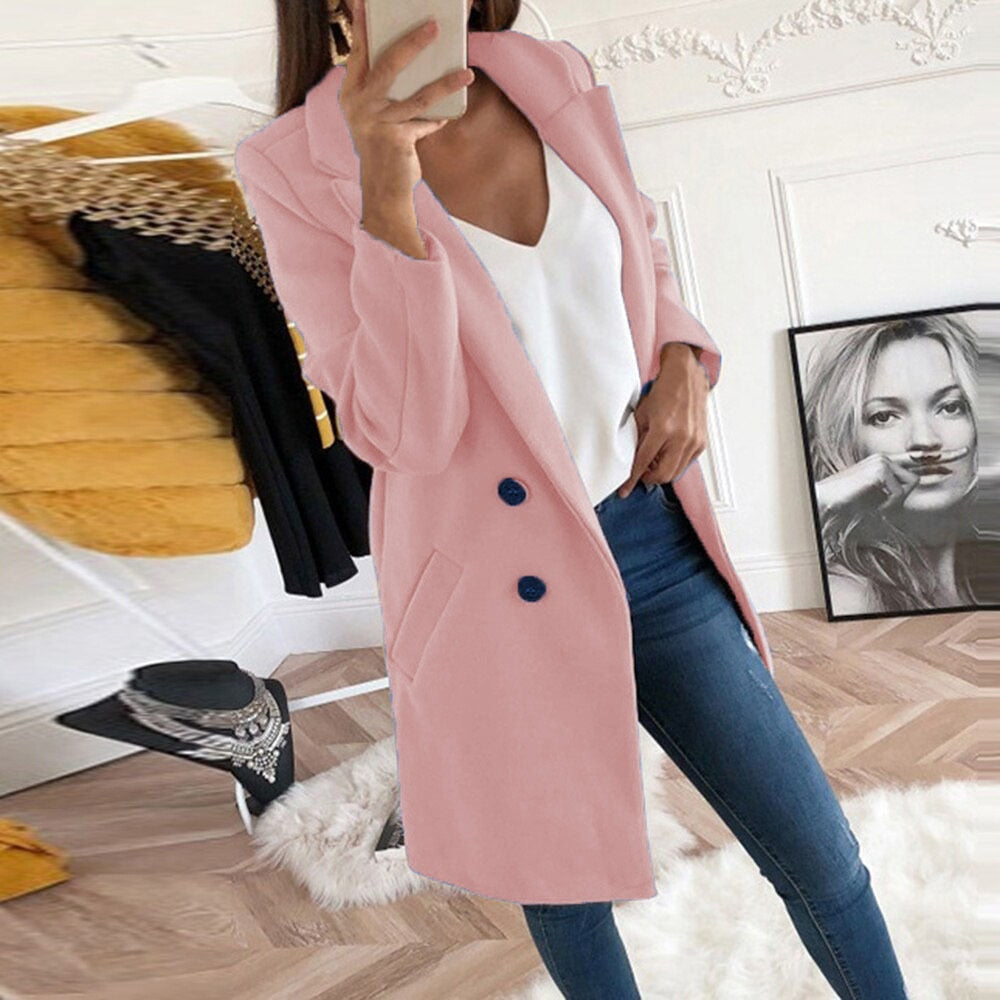 Outfit inspiration: Pair the women's stylish Mila coat with boots for a complete fall fashion ensemble.