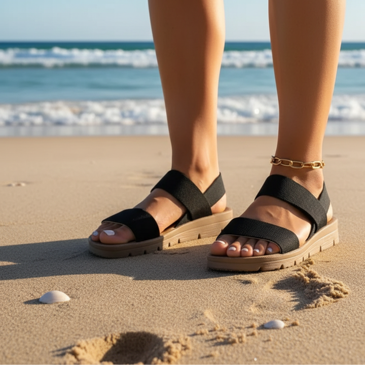 Stylish women's orthopedic sandals offering all-day comfort and arch support.