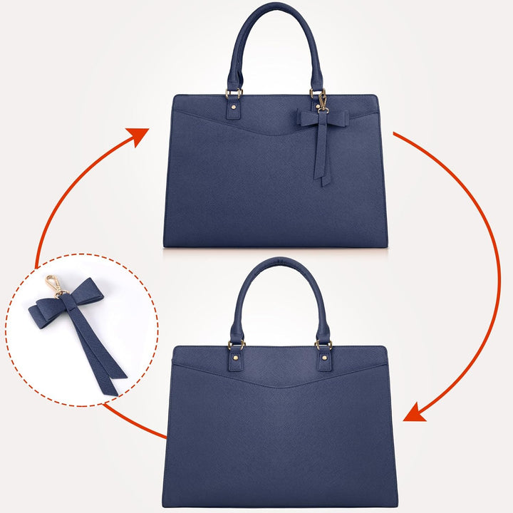 Spacious PU leather tote, ideal for carrying laptops and daily necessities