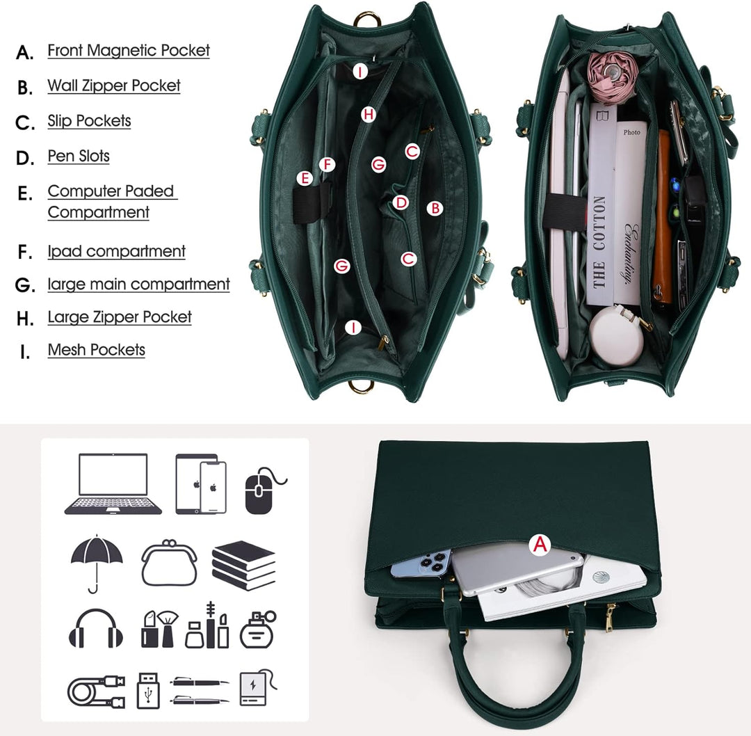 Chic commuter bag, waterproof PU leather tote for daily use