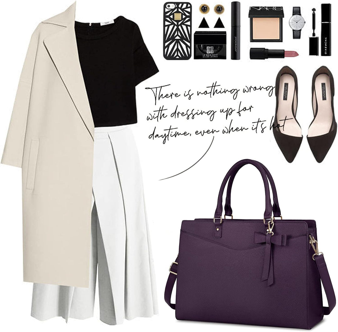 Elegant and organized women's work tote, perfect for carrying laptops