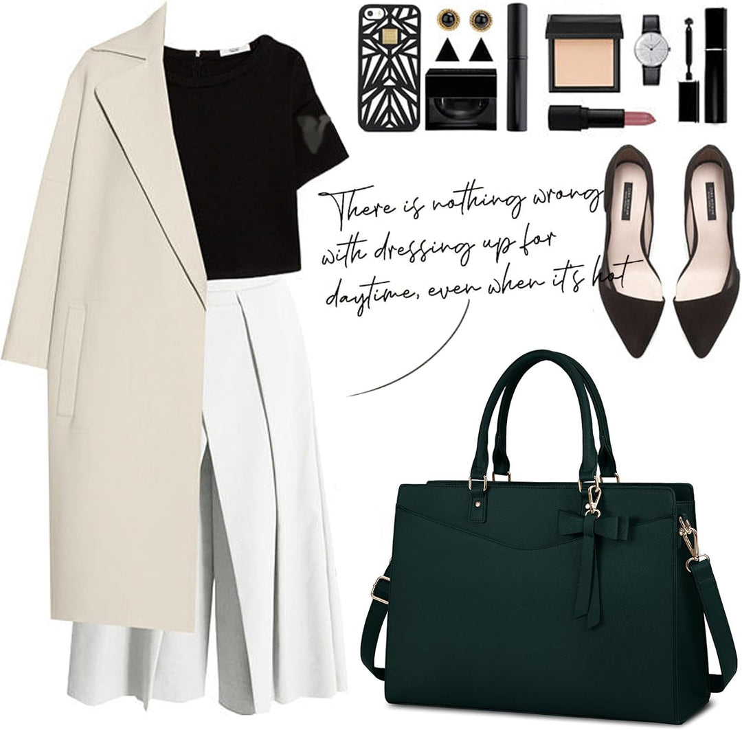 Organized multi-pocket tote bag, designed for women's work and travel