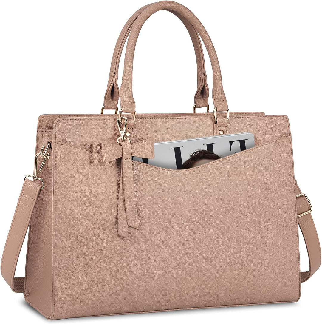 Elegant waterproof PU leather tote, a stylish option for your laptop